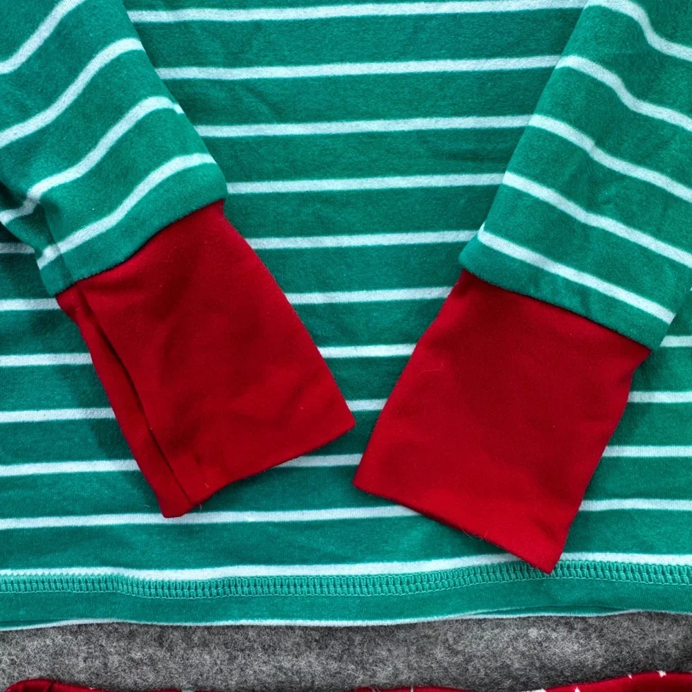 Matilda‎ Jane Boys Size 6 Christmas Tree Fitted Pajama Set Green Red Stripe